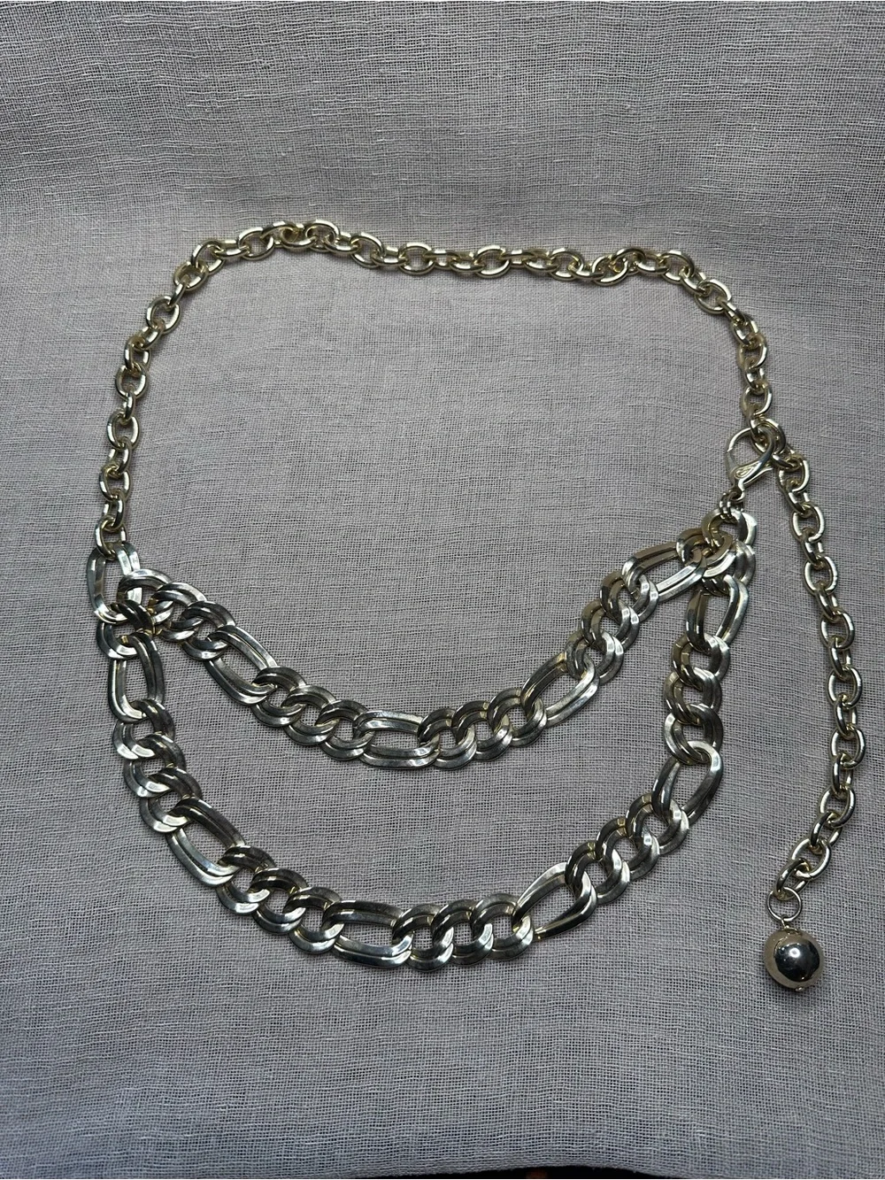 Vintage Gold Figaro Chain Belt – Multi-Layered Statement Waist Belt